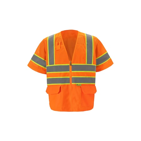 Class 3 Contrast High Viz Vest, X-Large, Orange